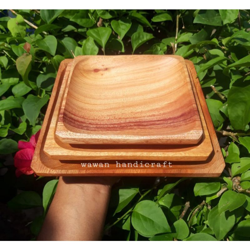 Square hotsell wooden plates