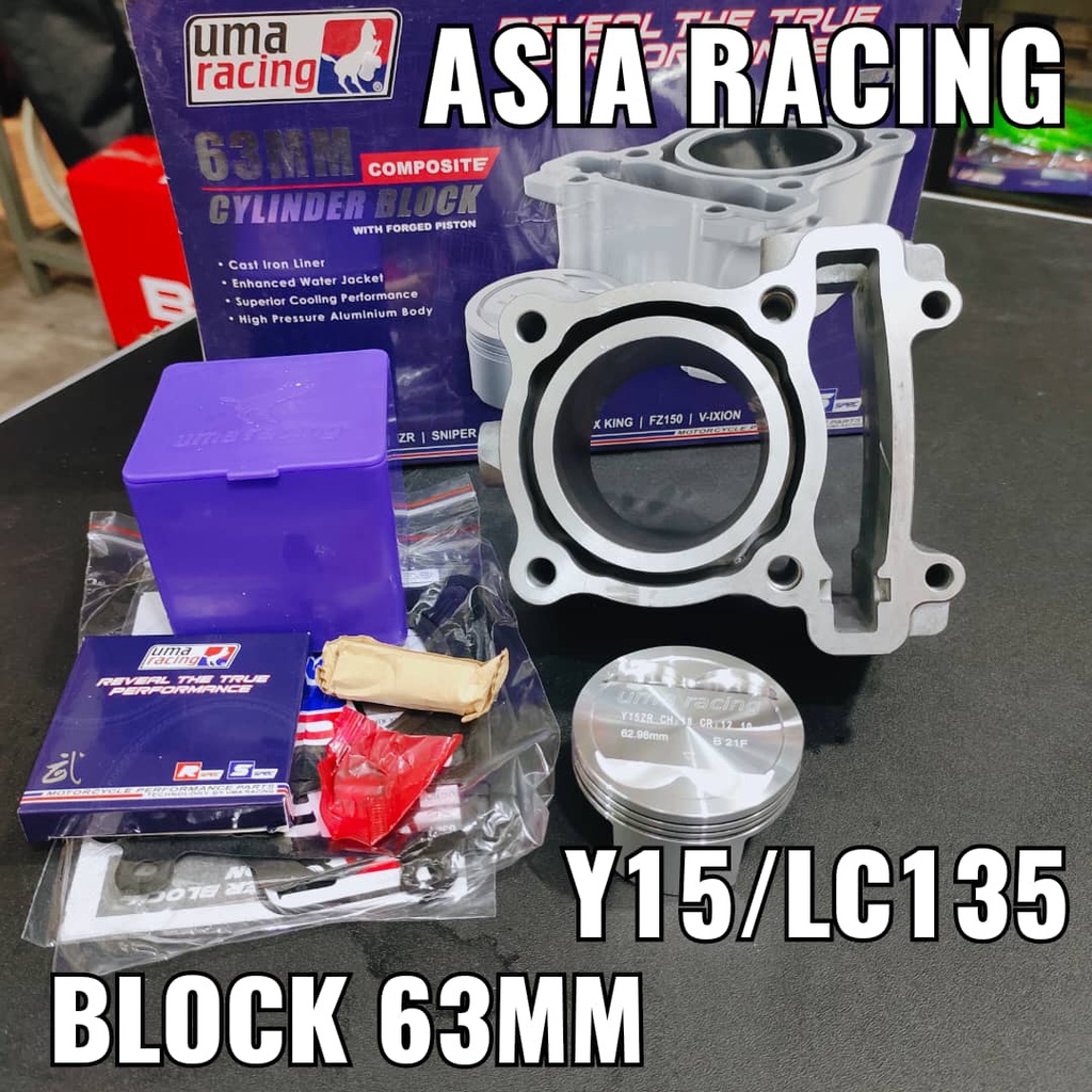Y15/LC135 63MM BLOCK CYLINDER BLOCK UMA RACING BLOCK LC135/Y15ZR 63MM ...