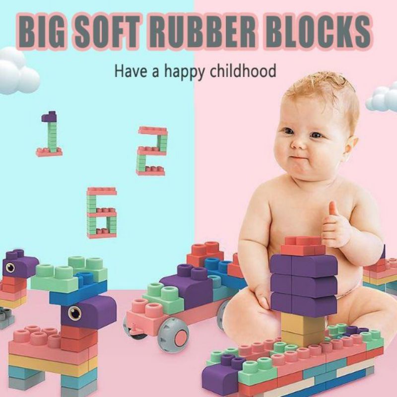 READY STOCK Huge Big Soft Rubber Blocks Mega Lego Blocks Shopee Malaysia