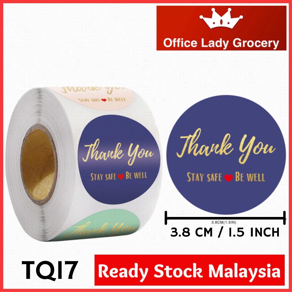 [NO CUSTOMIZE] 500 PCS / ROLL (1.5 INCH = 3.8CM) THANK YOU FOR YOUR ...