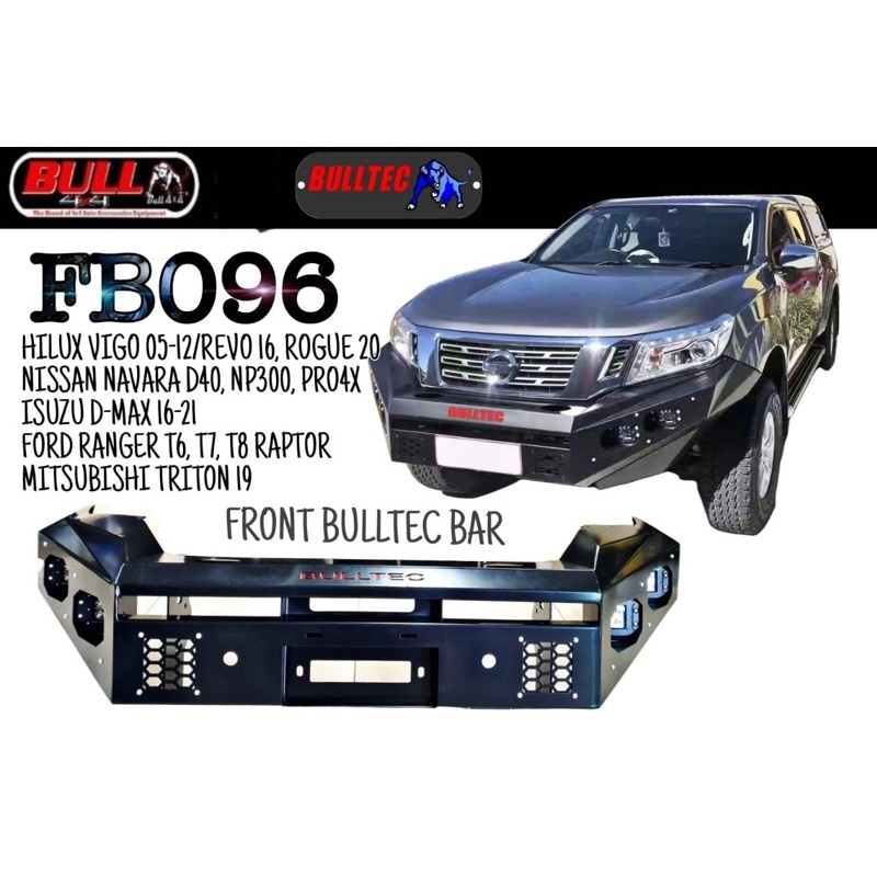 BULLTEC Front bumper bar Toyota hilux vigo revo rogue navara d40 np300 ...