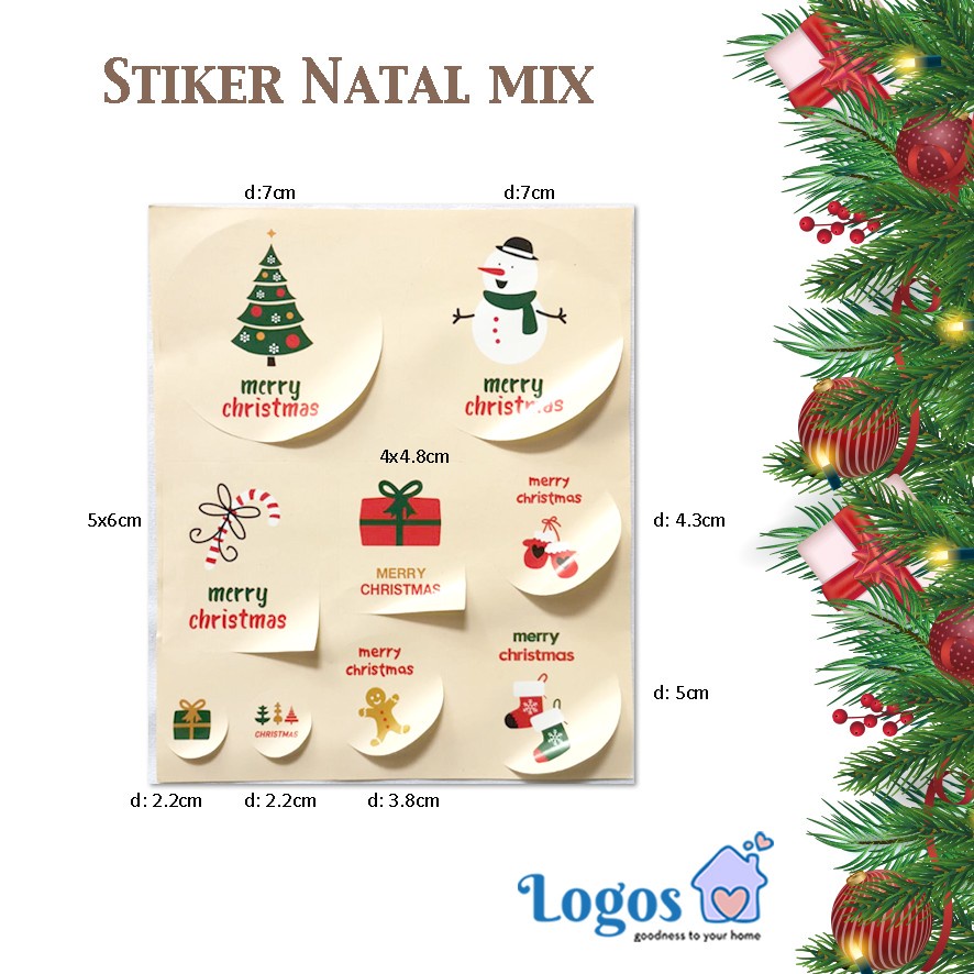 Christmas Stickers Mix Christmas gift sticker label packaging box ...