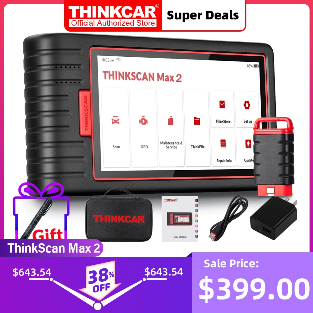 Thinkcar Thinkscan Max 2 Car Diagnostic Tools Auto Obd Obd2 All System Scanner 28 Reset Ecu