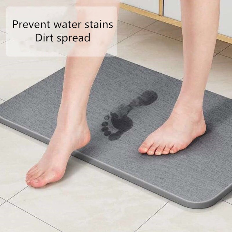 60*40cm Natural Diatom Mud Absorbent Foot Pad NonSlip Quick-Drying ...