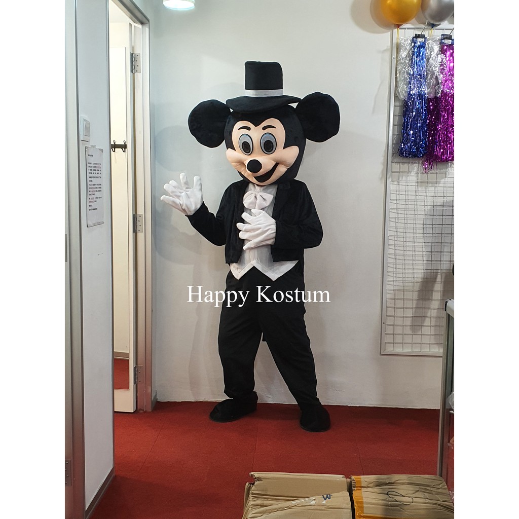 💥Ready Stock White Black Wedding Maskot Mickey Mouse Mascot Costume ...