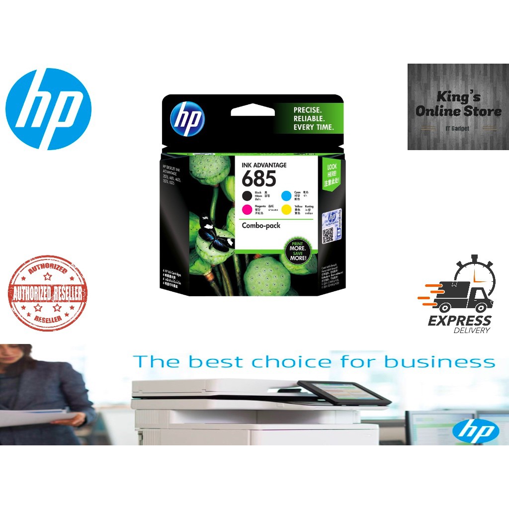 HP 685 Black Cyan Magenta Yellow CMYK COMBO Ink For Deskjet 3525 4615 ...