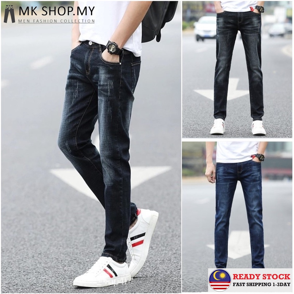 Korean Slim Fit Pants Men 2026.🔥 #ShopeeMY 🔥 MK Korean Slim Fit Jeans Men Black Blue Slim Fit Jeans ...