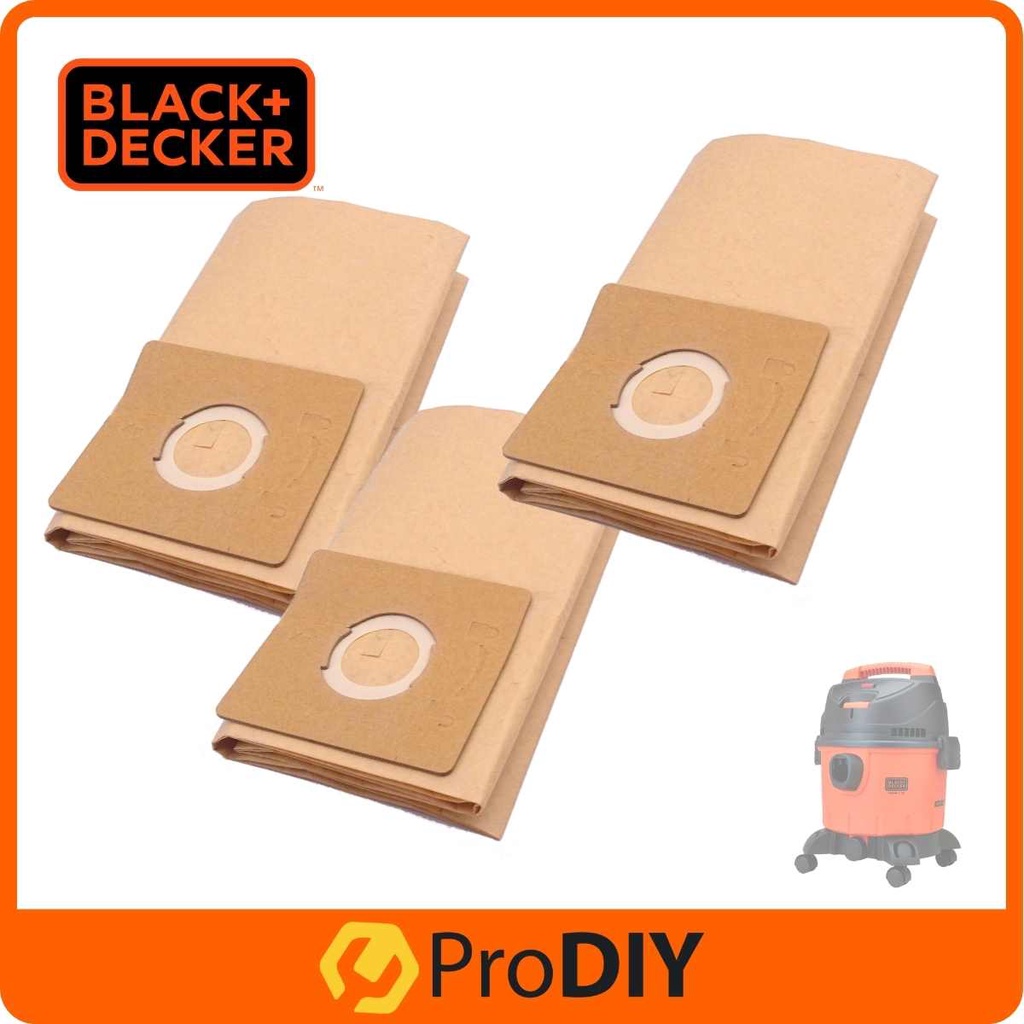 BLACK + DECKER PB152025 Paper Dust Bag 3 Pcs For Model BDWD15 Vacuum Cleaner  Blower