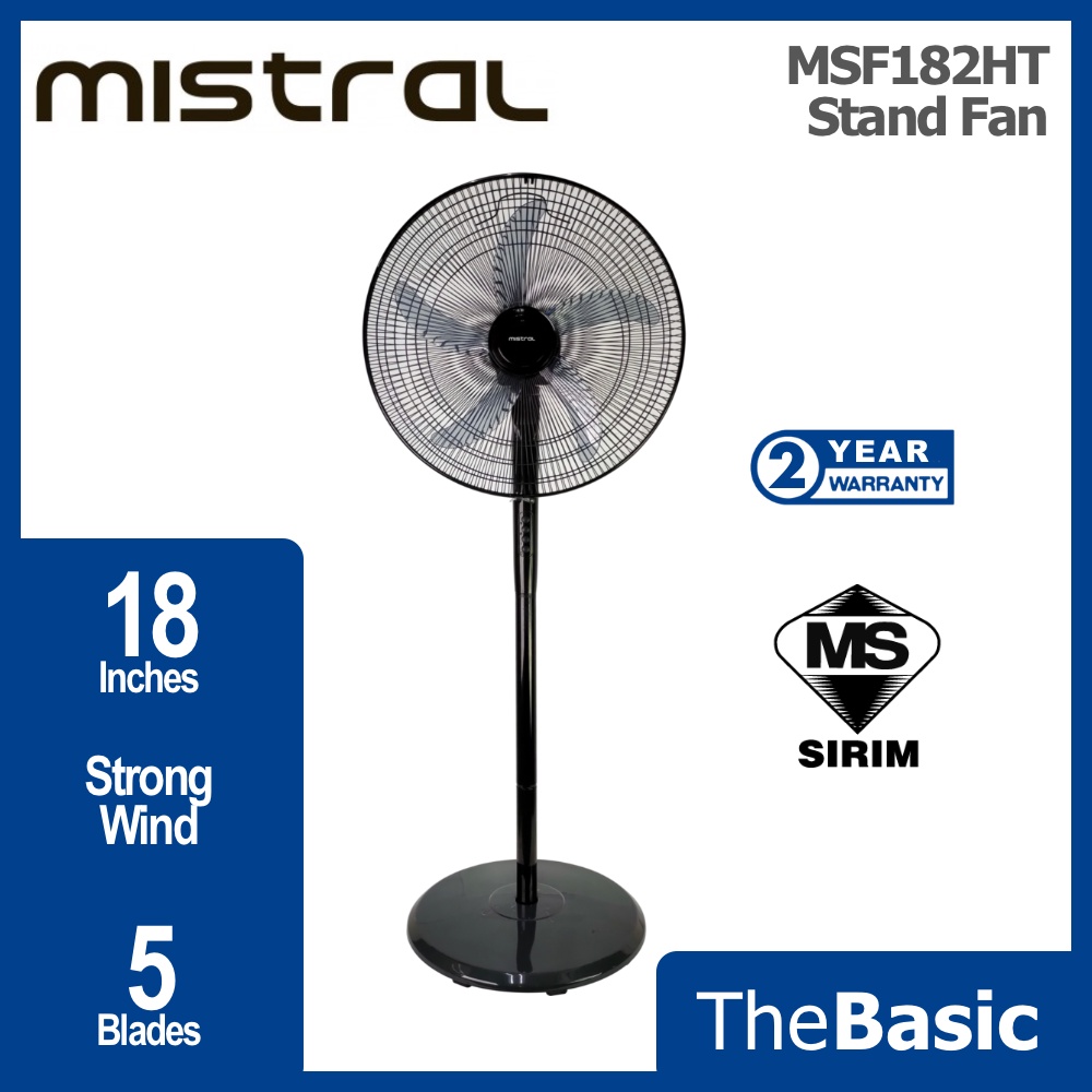 MISTRAL 18" Strong Wind 5 Blades Slim Stand Fan (MSF182HT) | Shopee ...