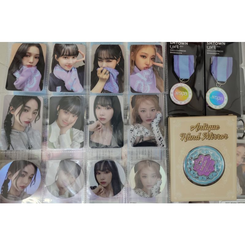 Aespa giselle antique hand mirror & photocards deals