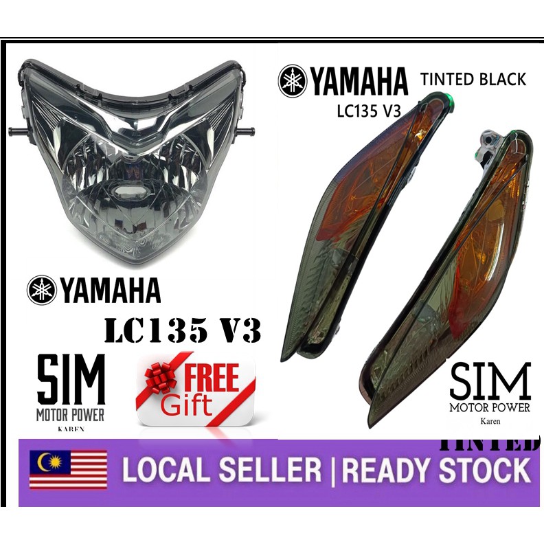 Yamaha Lc V V Head Lamp Signal Light Smoke Tinted Hitam Yamaha Lc Lampu Depan Led Mata