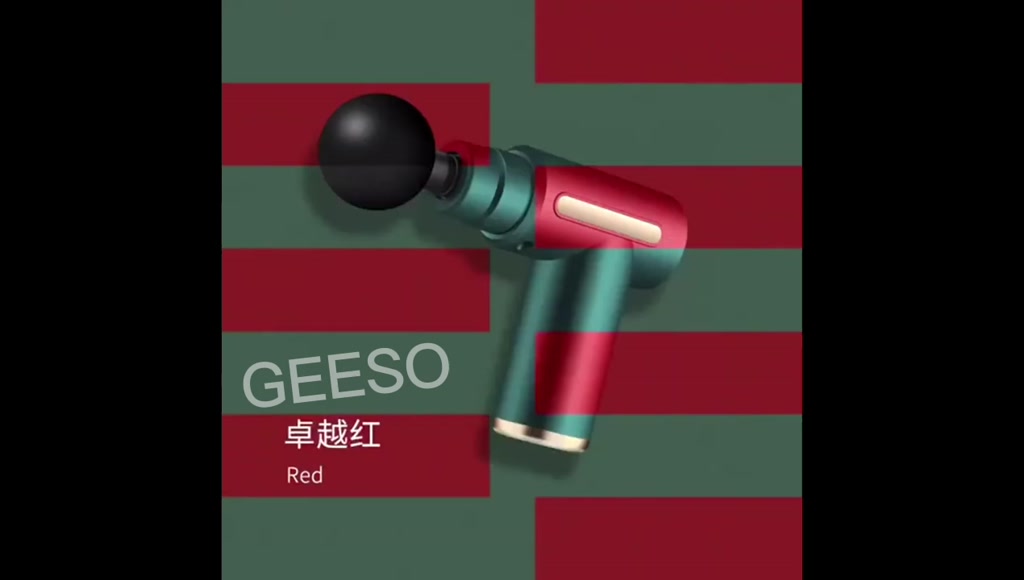 GEESO Mini Fascia Massage Gun 6 Speeds With 4 Massage Heads LCD Screen ...