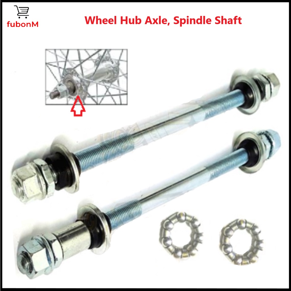 Bicycle Wheel Hub Axle, Spindle Shaft Front Rear / Shaft Roda Basikal ...