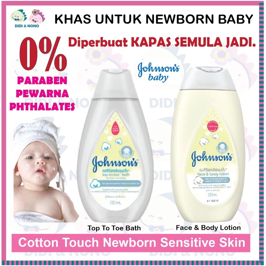 Johnson's Baby newborn bath wash and shampoo, cotton touch body wash, 400ml