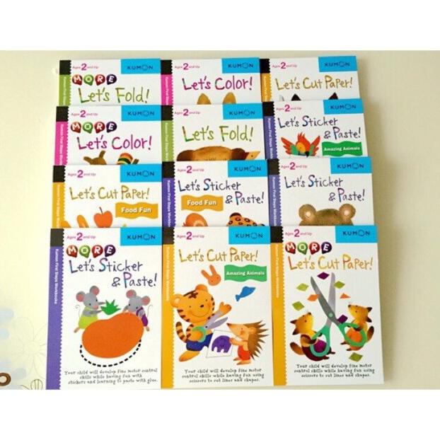 () Kumon Book set of 12 folding Pasting Cutting Sticker Sale Code 1442