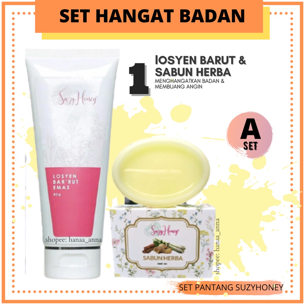 Set Berpantang Hangat Badan Pantang Bajet Murah Suzyhoney Losyen