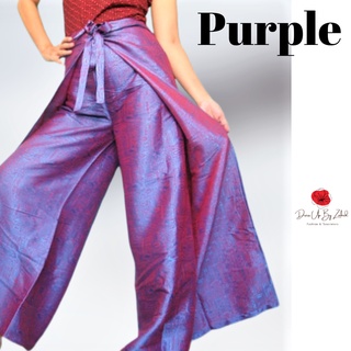 Women's Ladies Silk Wrap Pants/Women's Fisherman Palazzo Pants /Ladies Wrap  Thai Silk Wide Leg Flared Trousers