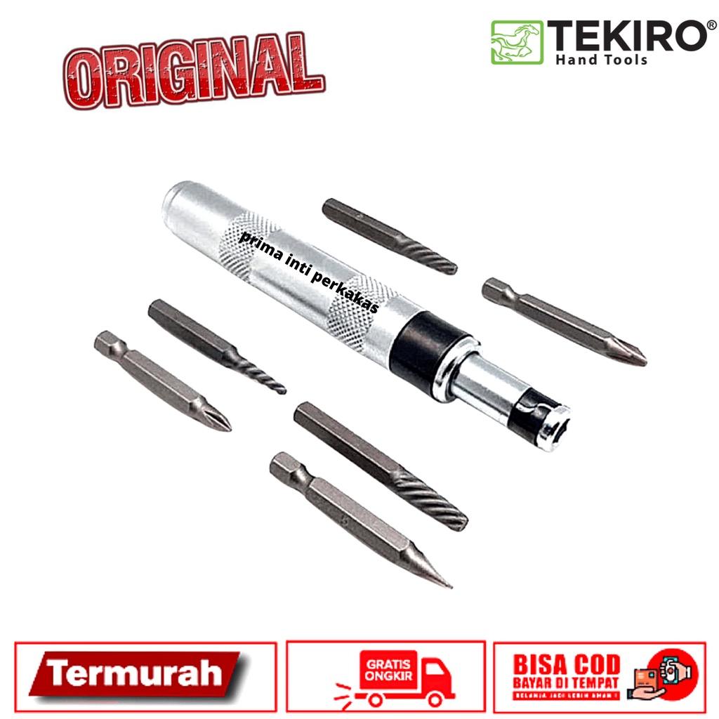 Tekiro 7Pcs Mini Impact Driver & Extractor Screwdriver Set Shopee