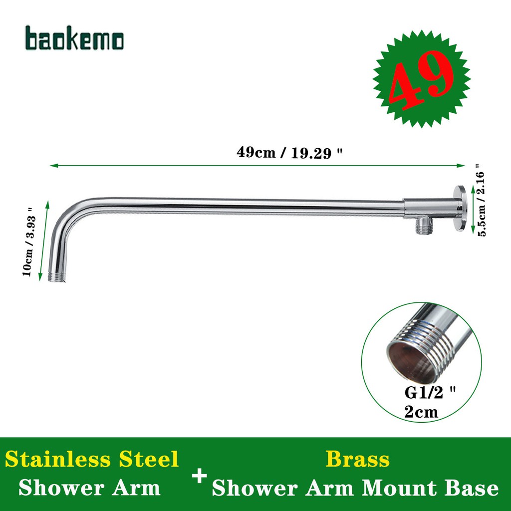 Wall Mounted Shower Arm Bathroom Shower Accessories Shower Head Fixed