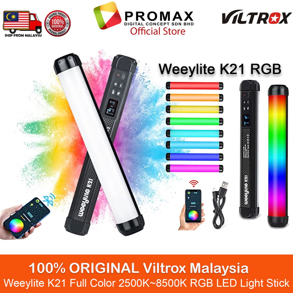 Weeylite K21 Full Color Handheld 2500K~8500K RGB LED Light Stick For ...