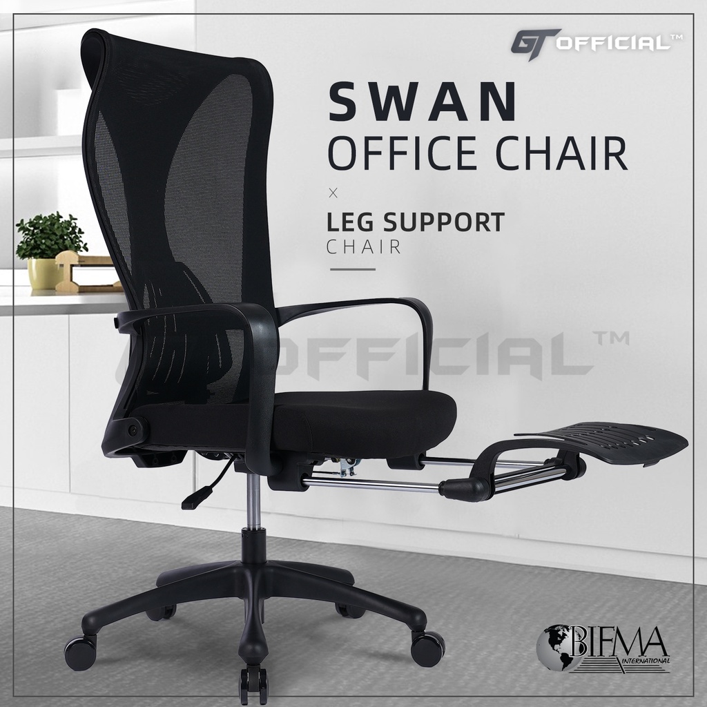 Office chair with leg elevation hot sale