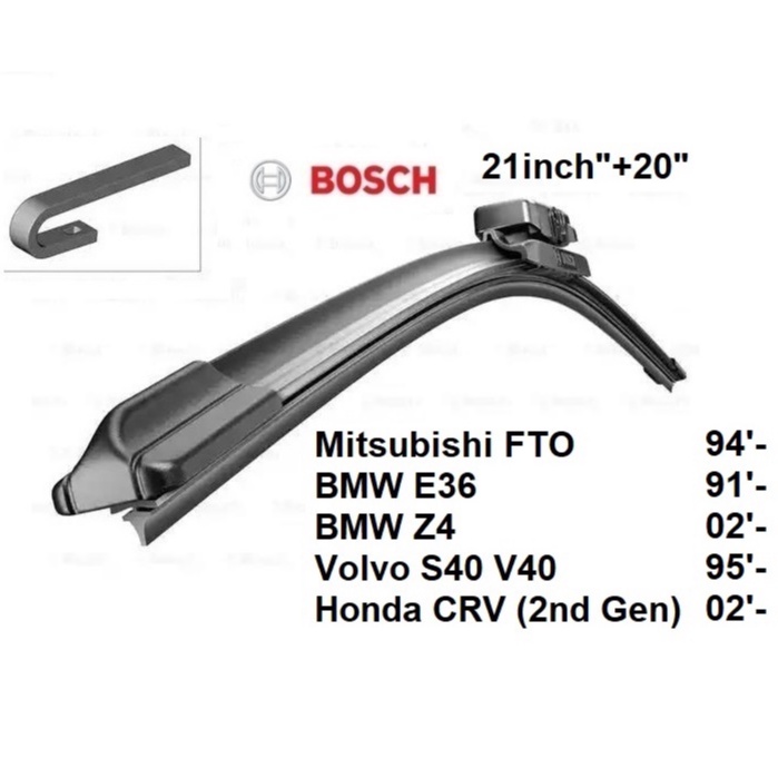 21/20” Flat Wiper Blade Mitsubishi FTO BMW Z4 BMW E36 Honda CRV Bosch ...
