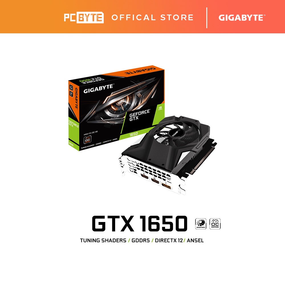 GIGABYTE NVIDIA GeForce GTX 1650 MINI ITX OC 4GB GDDR5 Graphic