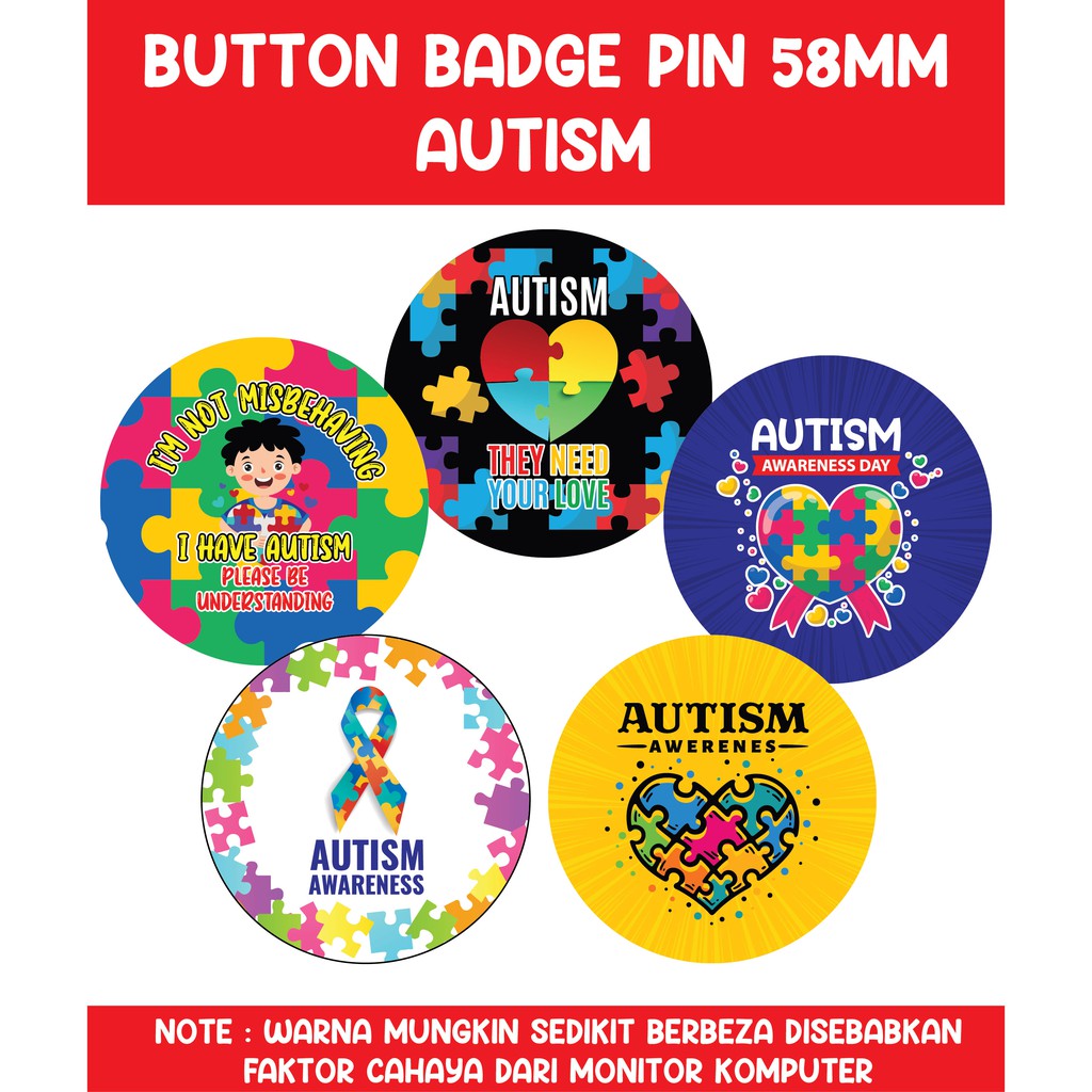 PRE-ORDER - BUTTON BADGE SAFETY PIN - AUTISM | Shopee Malaysia