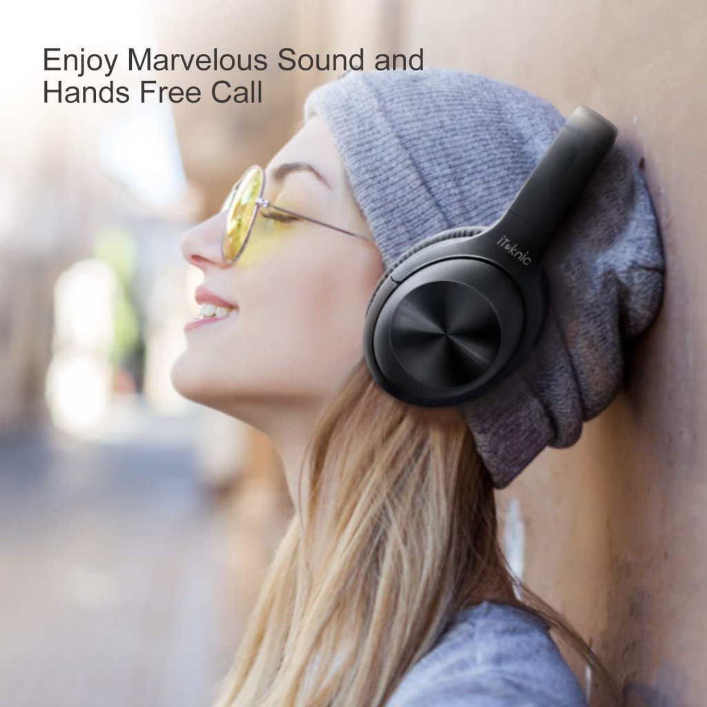 iTeknic IK BH002 Active Noise Cancelling Headphones Upgraded Over Ear Wireless Headphones with Microphone Shopee Malaysia