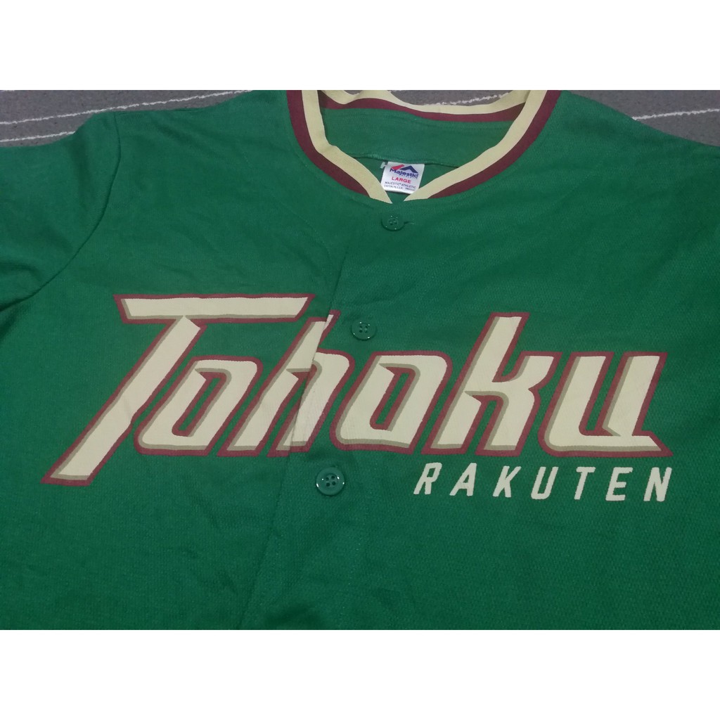 TOHOKU RAKUTEN GOLDEN EAGLES JAPAN MAJESTIC BASEBALL JERSEY Size