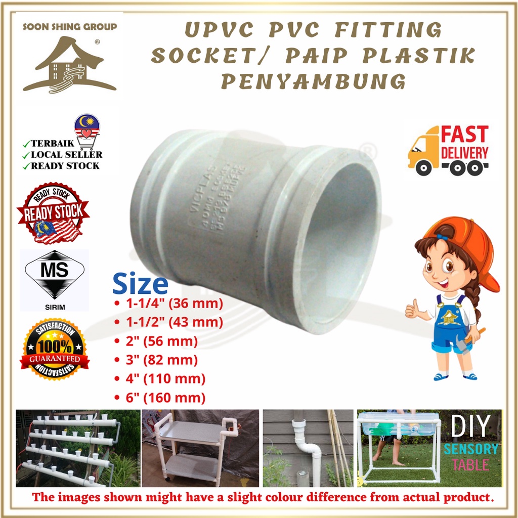 Upvc Pvc Fitting Socket/ Paip Plastik Penyambung | Shopee Malaysia