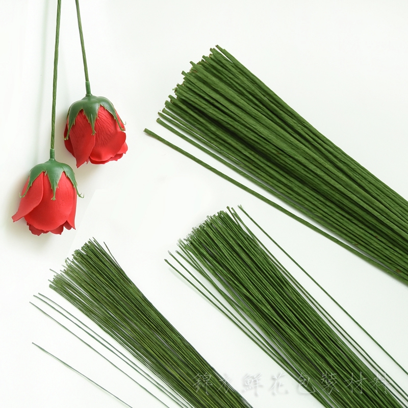Diy paper wrapped manual wire 2 × 18 × 26 × green wire soap flower pole ...