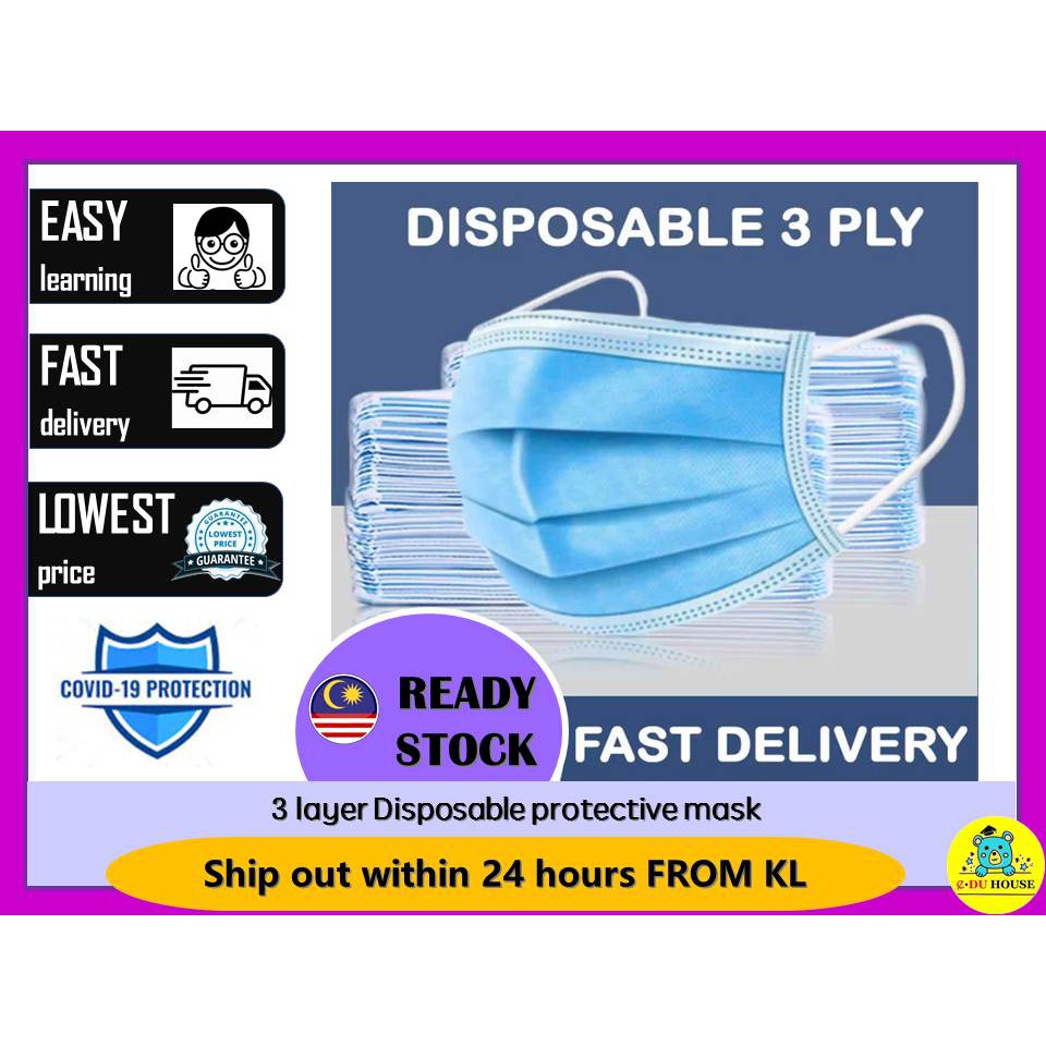 🌻3 layer Disposable protective mask 🌻 prevent COVID-19 🌻 Ready stock ...