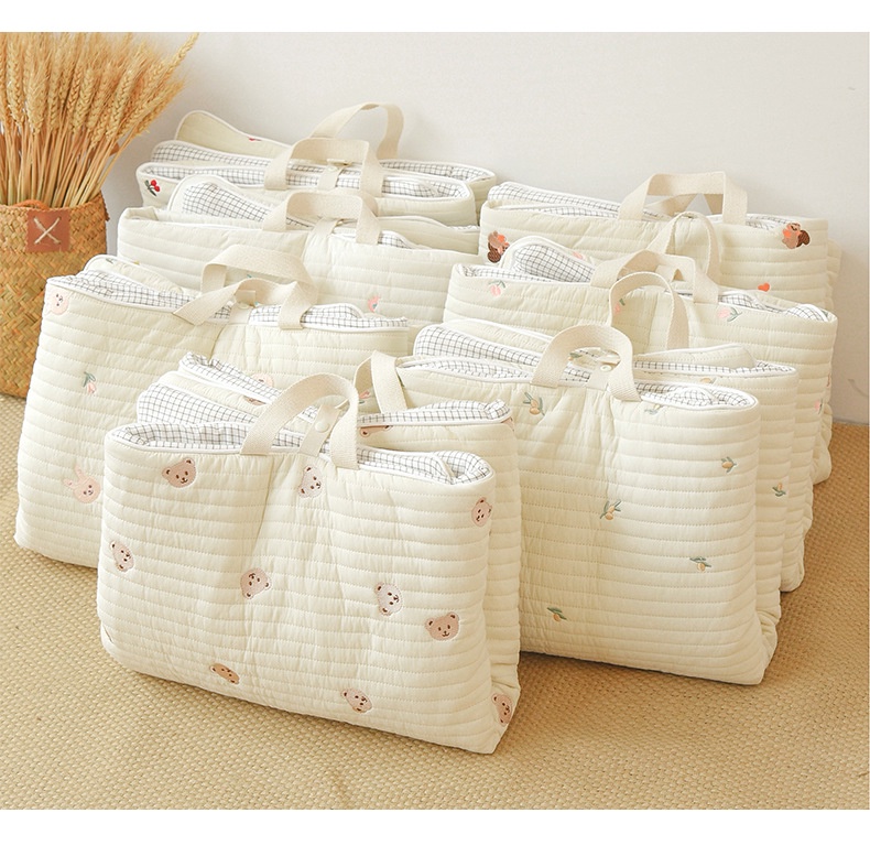 Ins Thick Newborn Baby Embroidered Cotton Breathable Nap Pad Folding ...