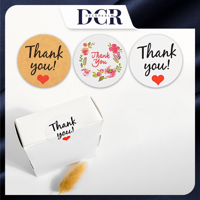 DCR Thank You Sticker Seal Label Scrapbook Round Circle Stationery Food ...