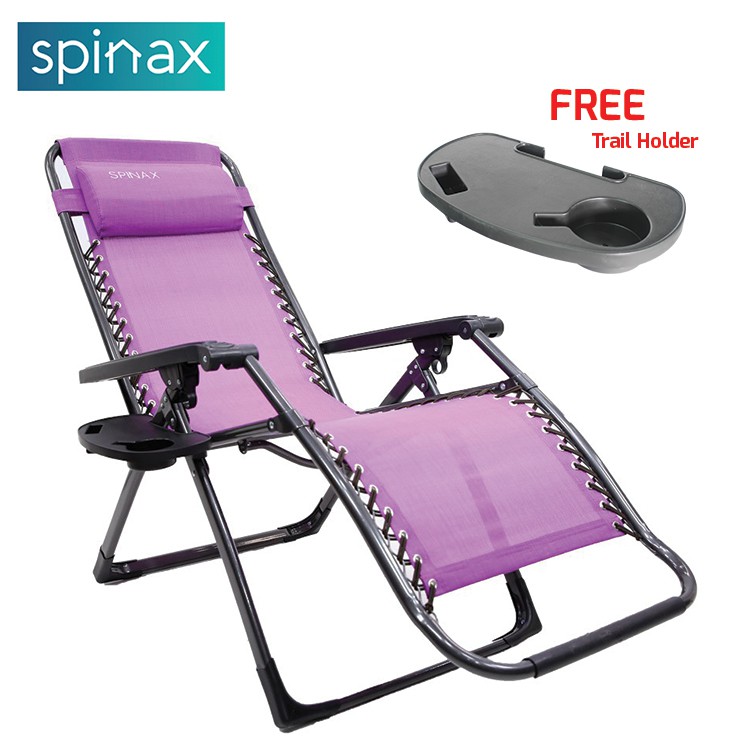 Spinax Zero Gravity Chair Foldable Lounge Chair with Trail Holder Lazy Chair Shopee Malaysia