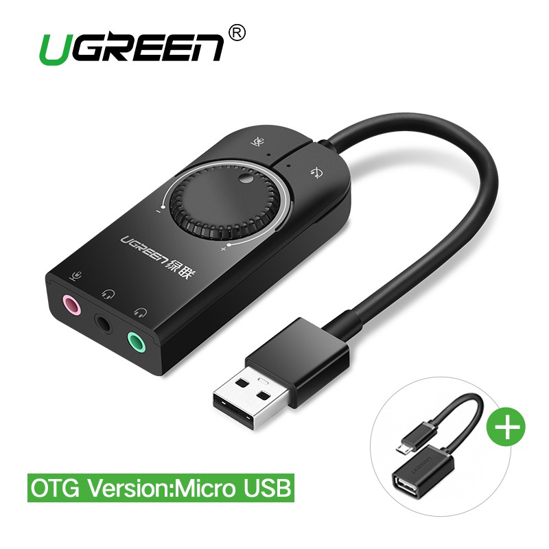 UGREEN Card USB Audio Adapter USB Jack 3.5mm Mirophone Shopee Malaysia