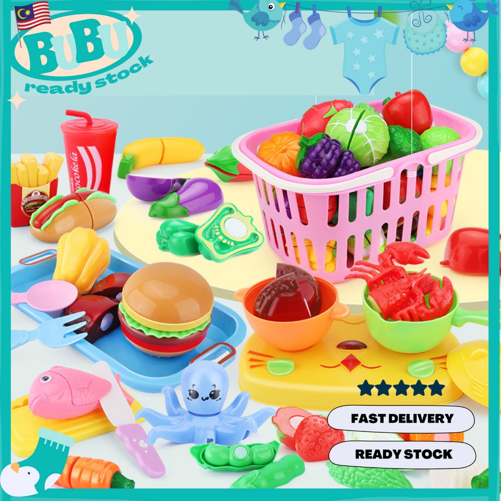 BUBU Velcro Fruit and Vegetables Kitchen Cutting Game Child Kids Toy