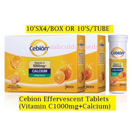 (+Calcium) EXP06/2027 Cebion Vitamin C 1000mg + Calcium Effervescent ...