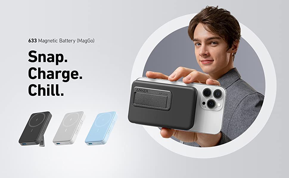 ✓ Anker 633 Magnetic Battery (MagGo), 10,000mAh Foldable Magnetic