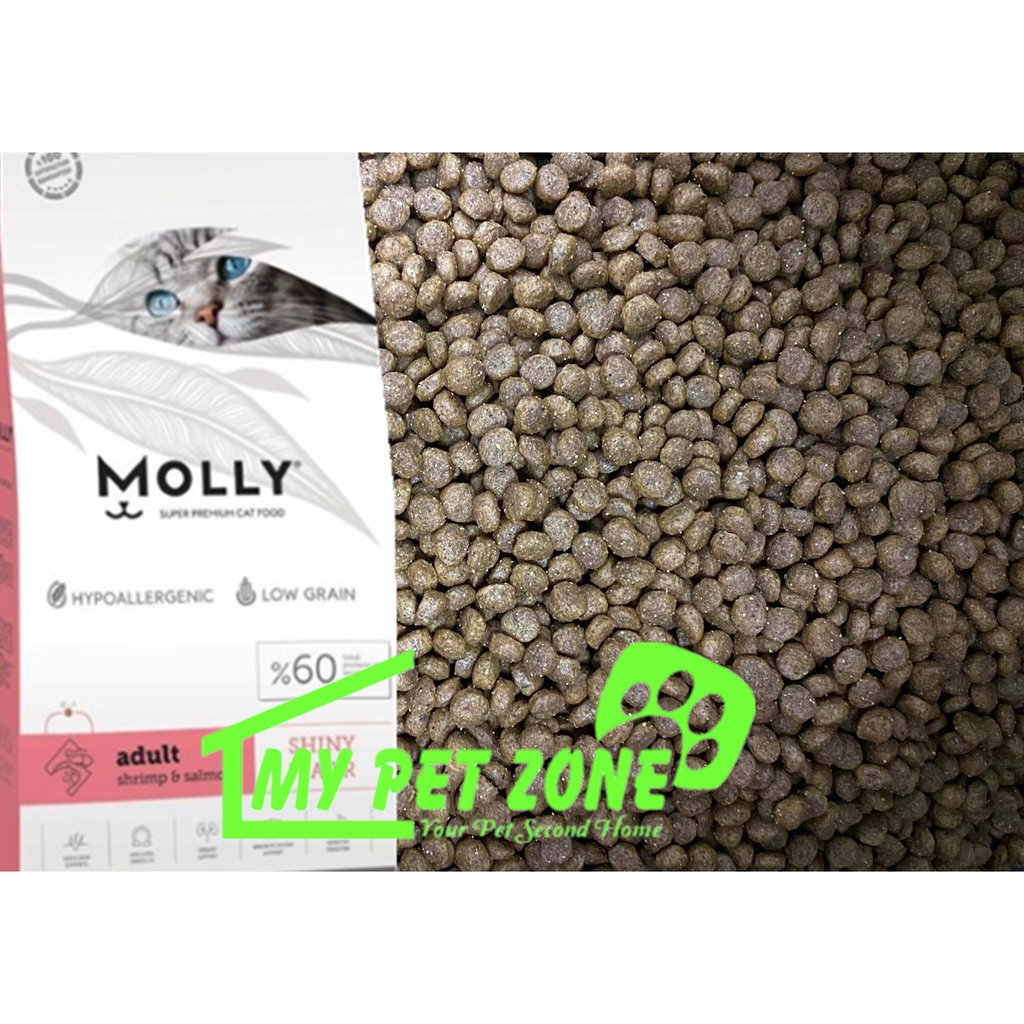 Molly Cat Adult Shrimp & Salmon Shiny Hair (Cat Food) 1KG [REPACK