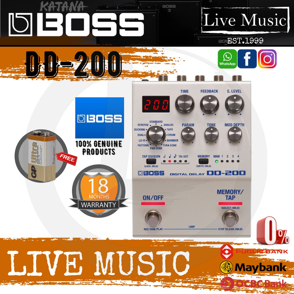 Boss DD200 Digital Delay Pedal (DD200) Shopee Malaysia