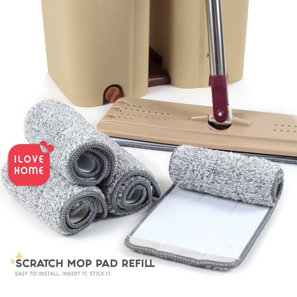 SP 55 Readystock 1pcs Refill Mop Pad Self-Wash And Squeeze Dry Flat Mop ...