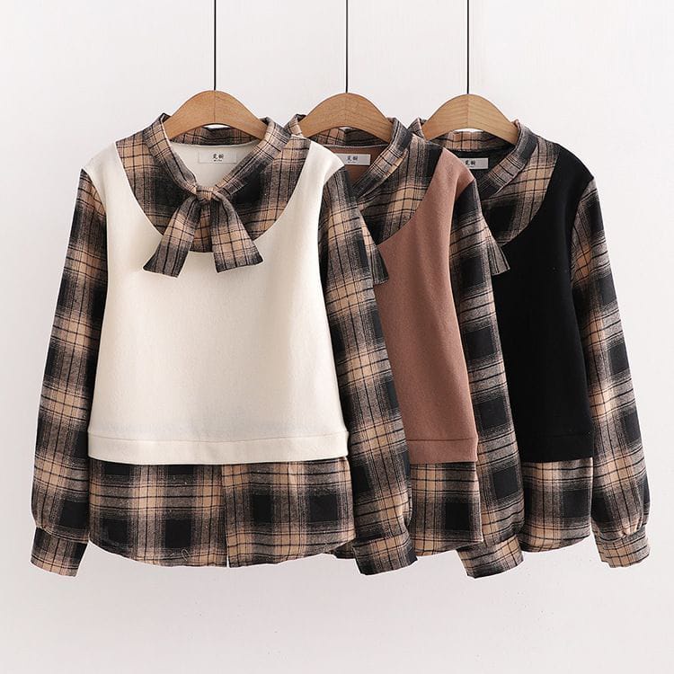 [Raya 2024] KEMEJA ️ Mido Blouse Flannel Premium Combi Brocade ️ Tops ...