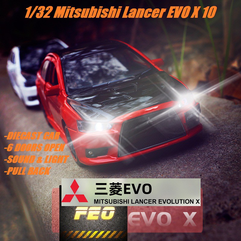 FEO 1/32 Mitsubishi Lancer EVO X 10 BBS RHD With Black Roof Diecast