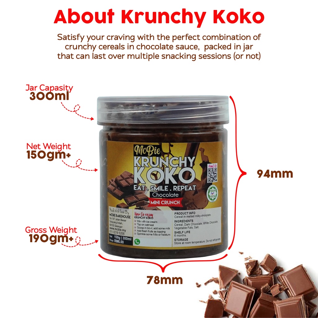 300ml Choco Jar Chocolate Mini Crunch Bubble Rice | Shopee Malaysia