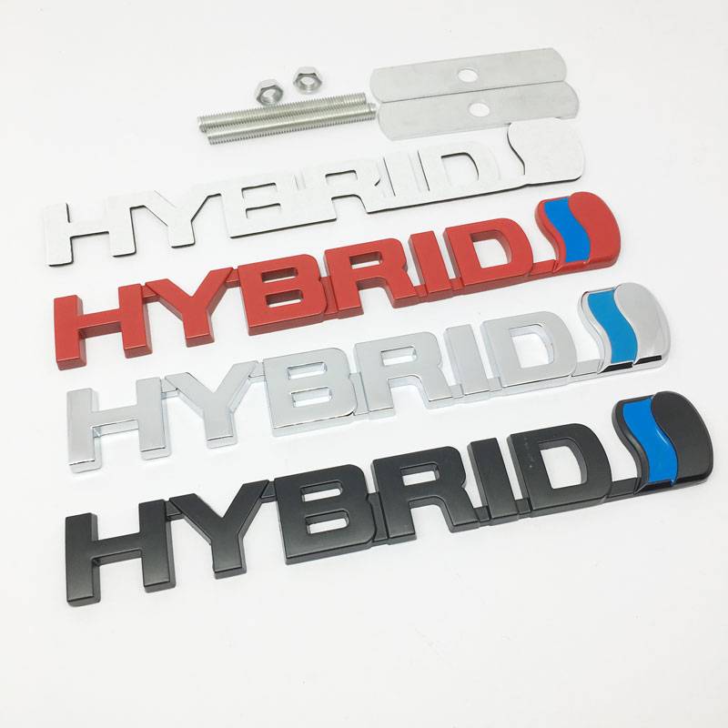 3D Metal Car Styling HYBRID Car Stickers Emblem Front Grille Badge Auto ...