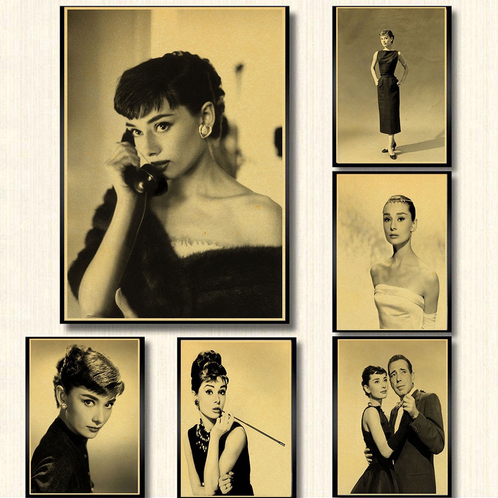 Hot Sale Fashion Girl Audrey Hepburn Posters Vintage Retro Poster Home ...