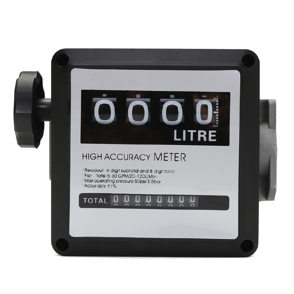 FM-120 20-120L/Min 4 Digital Gasoline Fuel Petrol Oil Flow Meter Four ...