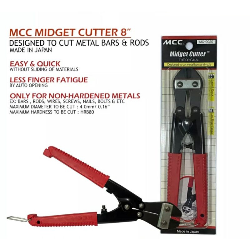 MCC MC-0020 MIDGET CUTTER THE DESIGNED TO CUT METAL BARS AND RODS MADE IN JAPAN | Malaysia - Foto 4